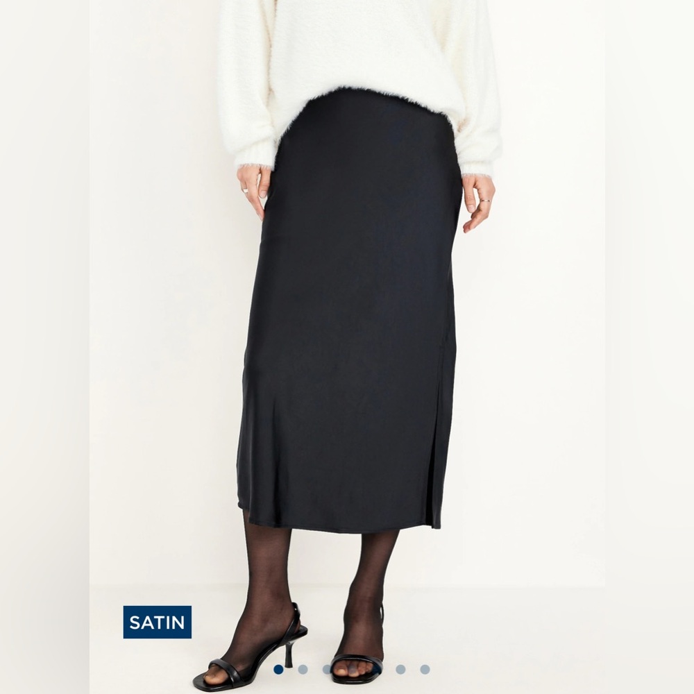 2/$10 Old Navy High-Waisted Satin Midi Slip Skirt